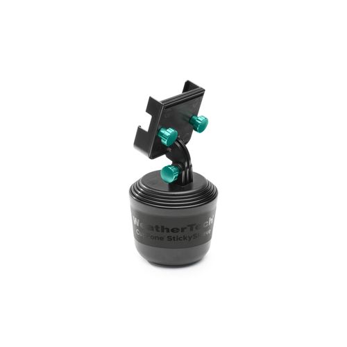 WeatherTech CupFone Two View – Adjustable, Universal Cup Holder Phone Mount Car & Truck Accessory – Best Design for iPhone & Smartphone Charging – Turquoise Billet Knobs