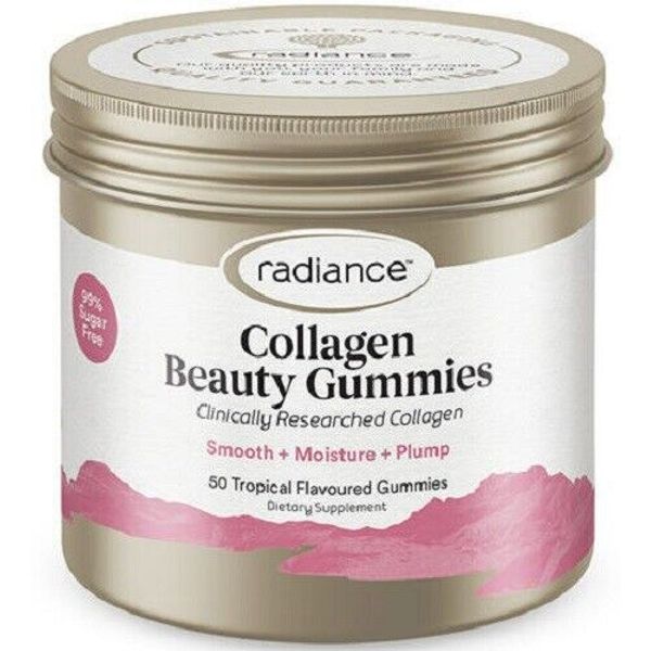 Radiance Beauty Collagen 50 Gummies - 99.9% Sugar Free - Smooth, Moisture + Pump