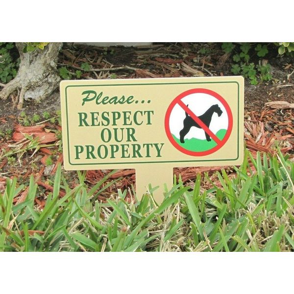 Respect Our Property | No Dog Pooping | Curb Your Dog | No Dog Pooping Yard Sign