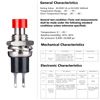 Clyxgs Momentary Push Button Switch, SPST Normal Open NO Switch 2 Pin Mini Micro 1A 250V AC Red Cap 30 PCS