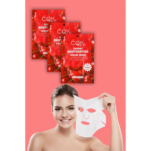 3 Adet Kiraz Çiçeği Kuru Ciltlere Uygun Yüz Kağıt Maskesi Cherry Face Mask 30ML XLM0199