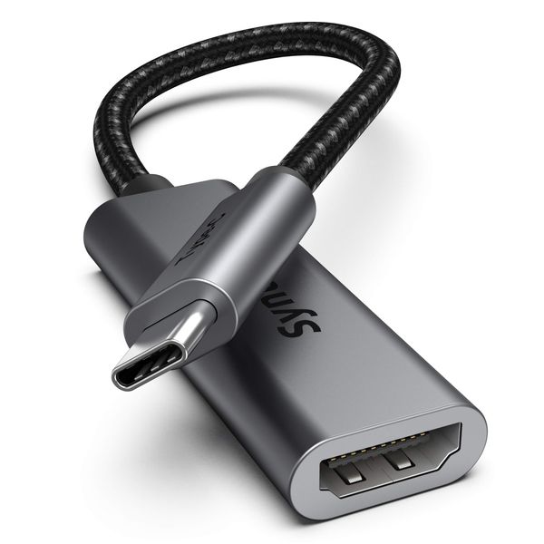 Syntech USB C auf HDMI Adapter 4K, Thunderbolt 3 auf HDMI, kompatibel mit iPhone 15 Plus Pro Max MacBook Pro MacBook Air iPad mini 6/Pro/Air iMac Surface Pro 8/X Go Studio Galaxy Dell und mehr