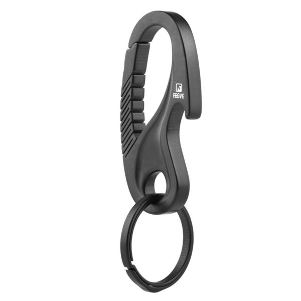 TISUR Titanium Carabiner Keychain with Titanium Key Ring, For Cars, Motorcycles, Carabiners, Smart Keys, Anti-Loss, Present, Gift (Bottle Opener Type, Key Chain x 1 + Key Ring x 1)