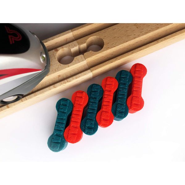 TrainLab Dog Bone Train Track Adapter Connectors (6pcs) (Christmas)