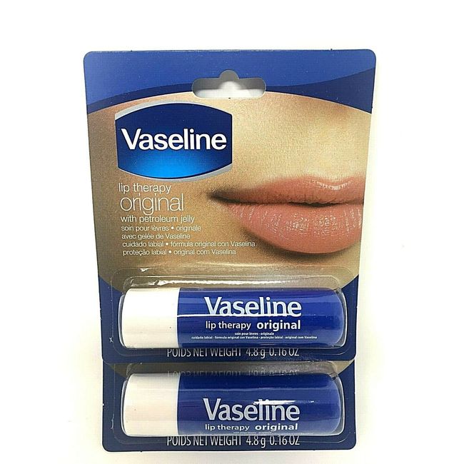 (2 Pack) Vaseline Lip Therapy Original Lips With Petroleum Jelly