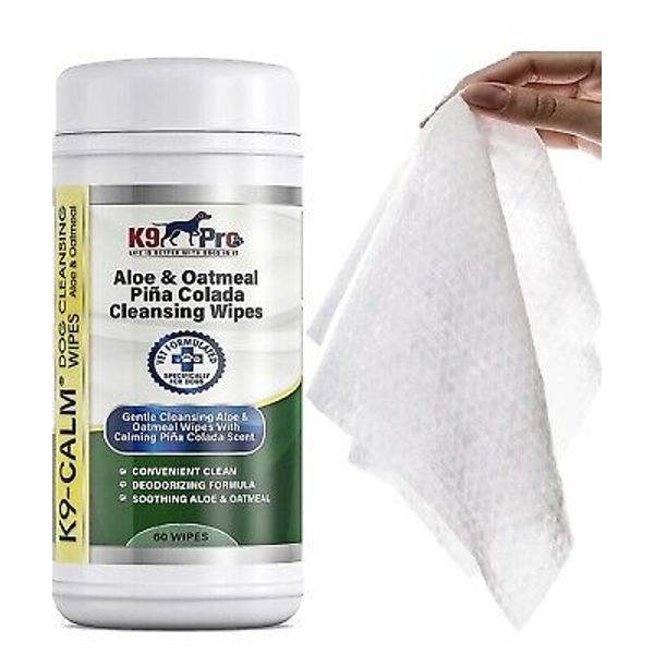 K9 Pro Dog Wipes Cleaning Deodorizing for Paws and Butt All Natural Pet Wipes