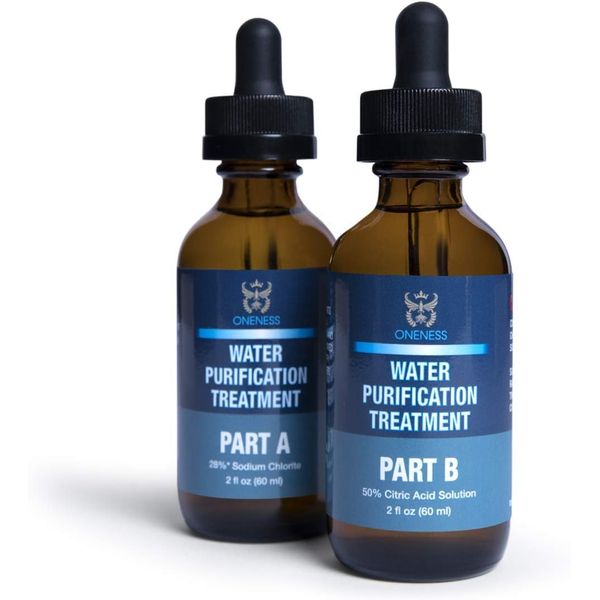 Oneness Chlorine Dioxide Drops 2 Part Liquid Classic 1:1 Set Citric Acid 50% : Sodium Solution