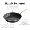 Basalt Aluminum Saute Skillet, 12-Inch, Ceramic Coating