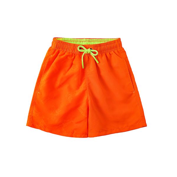 SERENYOU Jungen Boardshorts Kinder Musterwechsel Badeshorts Elastische Taille Badehose Jungs Schnell Trocknende Strand Shorts mit Netzfutter Hai Neonorange 5-6 Jahre