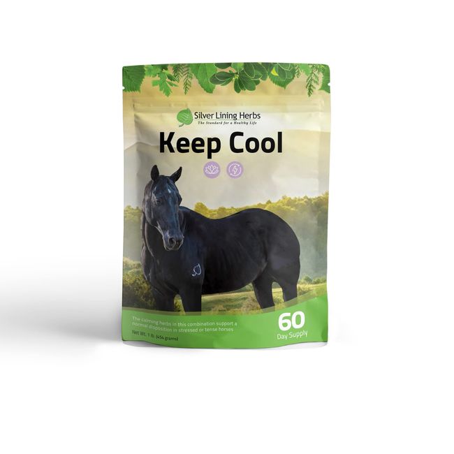 Silver Lining Herbs 20 Keep Cool Equine Calmer - Natural Herbal Horse Supplement - Supports Calming Anxious and Excitable Horses - Helps Maintain Contentment and Relieve Stress - 1 lb Bag