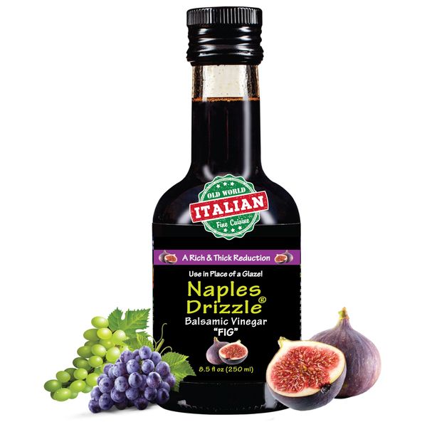 FIG - Rich, Extra Thick Balsamic Vinegar REDUCTION, No Added Sugar or Thickeners, Better-Than-Glaze Balsamic Vinegar (Fig)