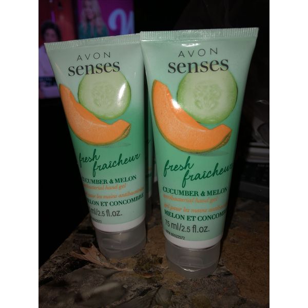 Avon Senses Fresh Cucumber & Melon Antibacterial Hand Gel X2