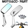 8/10mm Chrome Rectangle Motorcycle Rearview Mirrors For Harley Softail Sportster
