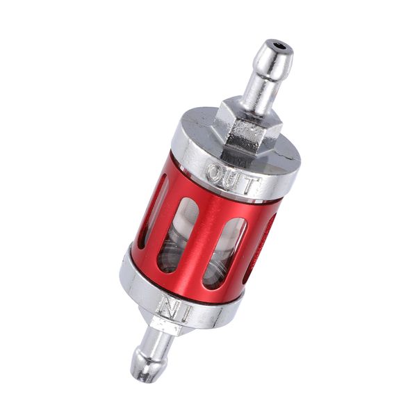 Partuto 1 Pcs Universal Motorcycle Fuel Filter - Aluminum Alloy Red