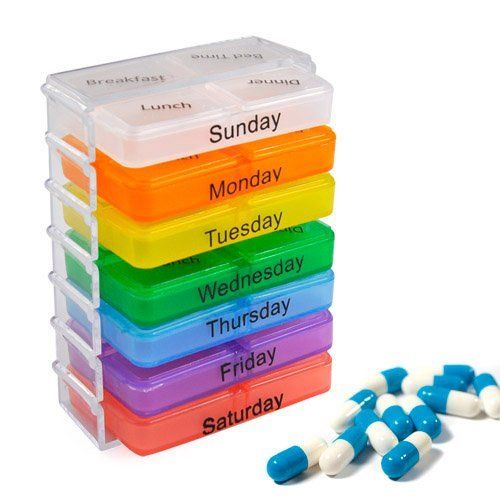Accessotech 7 Day Pill Mini Box Tablet Holder Medicine Dispenser Organisers Tablets Case
