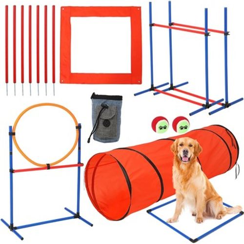 Dog Agile Training Dog Obstacle Course Training Starter w/ Tunnel Hoop Jump Ring