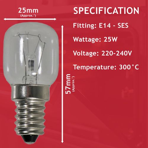 SPARES2GO Light Bulb Lamp for Bosch Oven Cooker (25w, SES, E14)