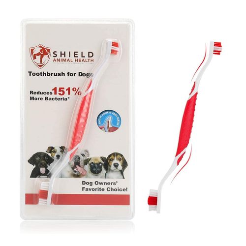 Antimicrobial Toothbrush for Dogs – Professional Dental Care at Home – Fight Plaque and Tartar - Improve Oral Health – Anti-Slip Handle and Ergonomic Design – Individually Packed - Quality Guaranteed