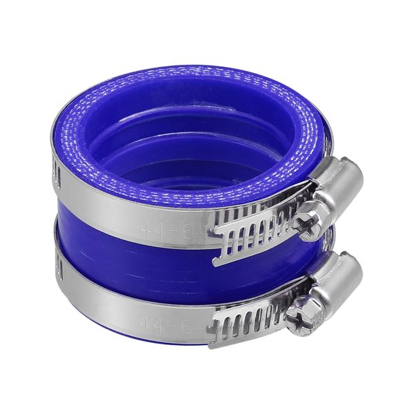 X AUTOHAUX 45mm ID Blue Carburetor Adapter Intake Pipe Boot Interface - 1Pcs