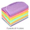Linkidea 8 Pack Stretchable Pull Strap Exfoliating Towel Bulk Pack, Wholesale Multi-Pack Exfoliating Back Scrubber with Handles, Scrub Bath Washcloths, Deep Cleans Skin for Body Shower