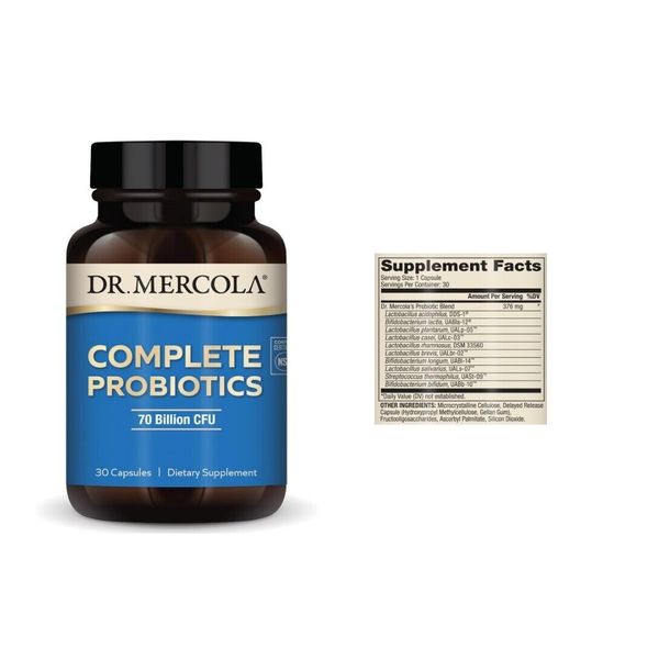 Dr Mercola Complete Probiotics 30 Caps, Support Digestive And Immune Systems