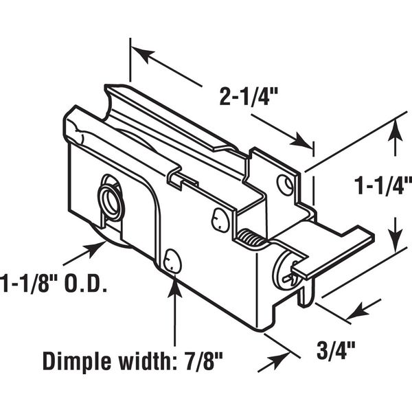 Slide-Co 13181 Sliding Glass Door Roller Assembly, 1-1/8-Inch