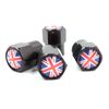 Black Union Jack Flag Wheel Valve Dust Caps.