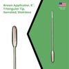 Set of 2 Brown Applicators, 6", Triangular Tip, Serrated, Stainless