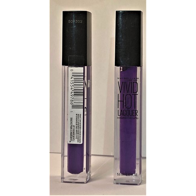 LOT OF (2) Maybelline New York Vivid Hot Lacquer Lip Gloss #78 Royal FREE SHIP