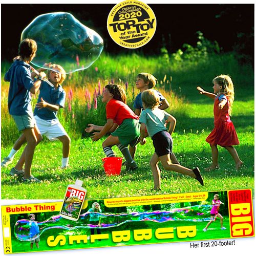 BUBBLETHING The Original Giant Bubble Wand Makes The World's Longest Bubbles, Over 35 feet Long, Includes 2.7 Gallons of Giant Bubble Solution, Non-Toxic Certified