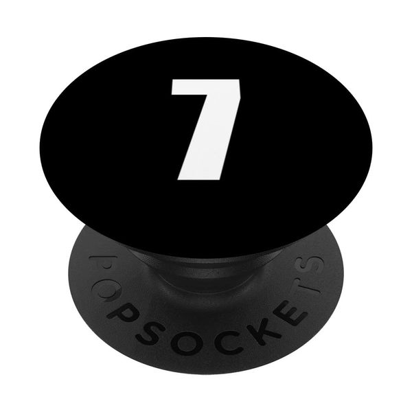 Number Seven Numeral 7 Plain White Numbers PopSockets Swappable PopGrip