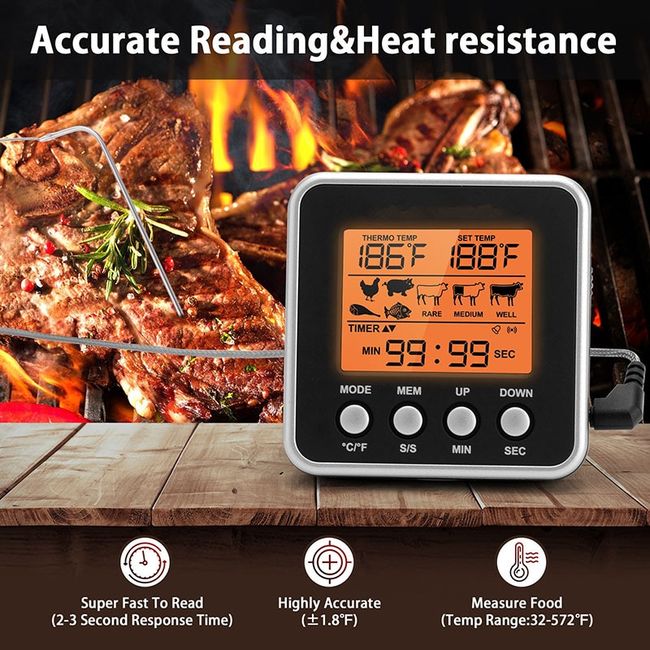 Fahrenheit-Celsius BBQ and Grill Thermometer