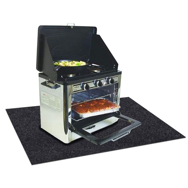 Under the Electric Oven Mat,for Tent Stove,Wood Stove,Camping Pizza Oven,Camping Stoves,Toaster Oven,Camping Grills,Protect Decks and Patios from Grease Splatter(Stove Oven Mat :36inches x 48inches)