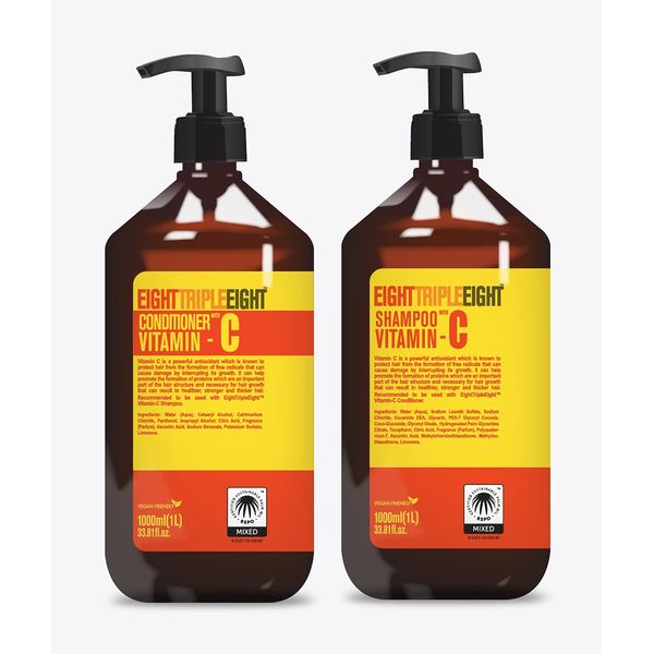 EightTripleEight Vitamin C Hair Care Set- 1L Shampoo & 1L Conditioner