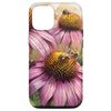 iPhone 15 Pro Echinacea Flower Blooming With Bees Around Graphic Case
