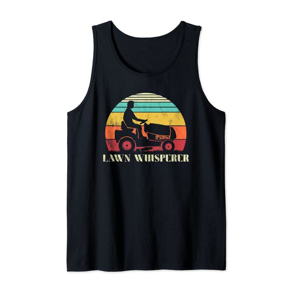Lawn Whisperer Funny Grass mowing Tank Top