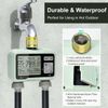 Johgee Irrigation Computer 2 Outputs with Brass Inlet, Digital Watering Timer with Rain Delay, Automatic/Manual Irrigation Control, Garden Water Timer