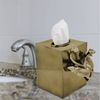 Tissue Box Cover - Gold Finish Elegant Paper Towel Dispenser for Premium Kitchen Home Decor Bathroom Accessories Countertop Bedroom Dresser - The Calla Lily Collection
