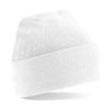 Beechfield Turn-up Beanie Baseball Cap, White, One Size