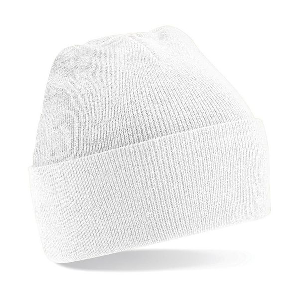 Beechfield Turn-up Beanie Baseball Cap, White, One Size