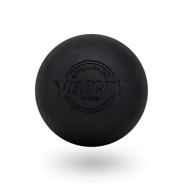 Velocity Massage Lacrosse Ball for Muscle Knots, Myofascial Release, Yoga & Trigger Point Therapy - Firm Rubber Scientifically Designed for Durability and Reliability - Black, 2 Balls