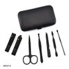 Manicure Pedicure Set | Nail Clippers | Scissors | Tweezers | Ear-pick | Black Stainless steel Men Women Travel Size Nail Grooming Tool Kit Blue