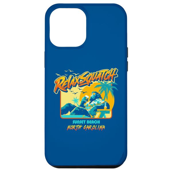 Beach Bum Bigfoot Sunset Beach NC Smartphone Case for iPhone 15 Plus RelaxSquatch!