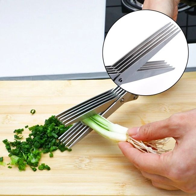 Multi Blade Herb Scissors Set with Cover Multipurpose Cutting, Shredding  Cooking