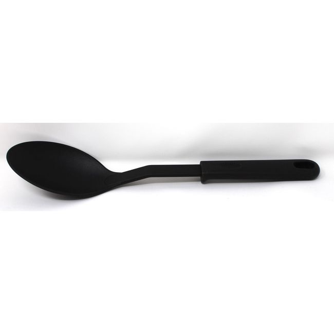 Heat Resistant Plastic Serving Spoon Black 1 Count