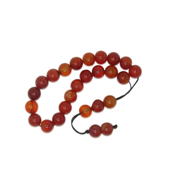 Jeannieparnell N100 - Loose Strung Prayer Beads Worry Beads 10mm Natural Agate Gemstone Beads Handmade