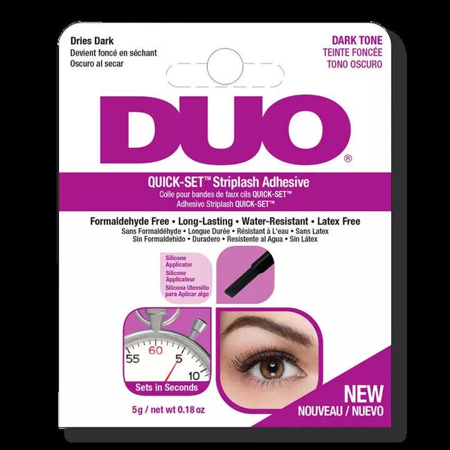 1 DUO Quick Set Striplash Adhesive Eyelash glue " 5g Dark Tone " (Pink box)