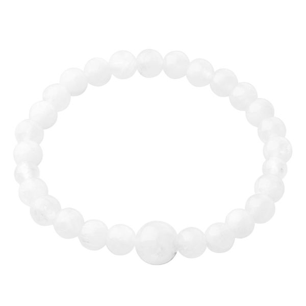 Nakago Precious Stone Bracelet White Onyx 7mm E-118