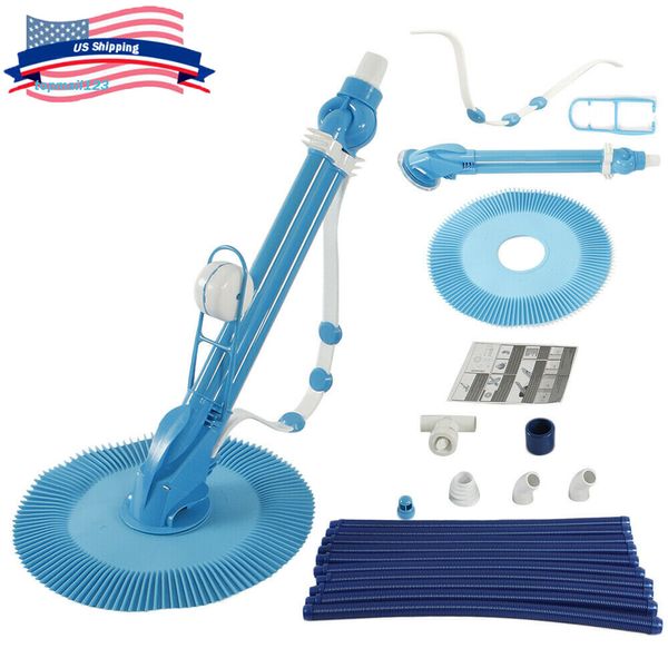 US Automatic Pool Vacuum Cleaner Auto Climb Wall Floor Cleaning Crawler &10Hoses