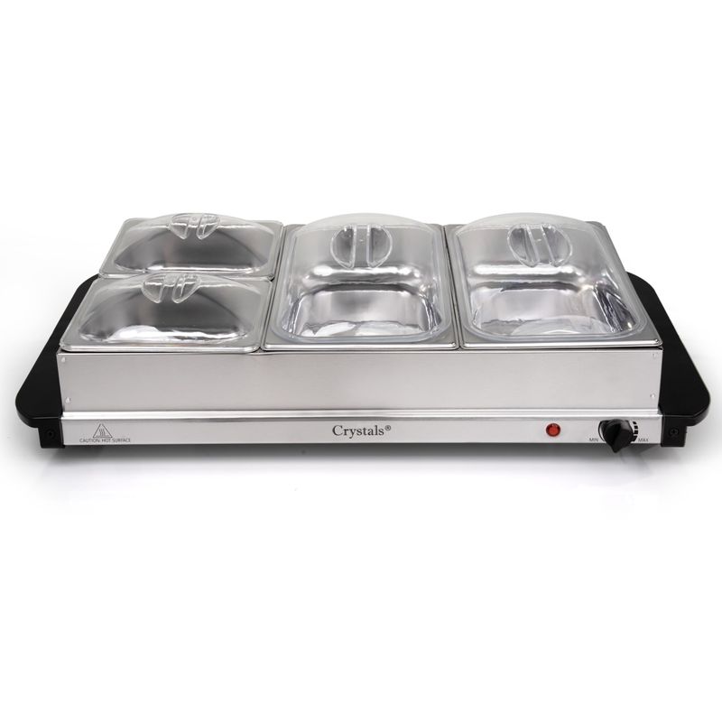 HOMCOM Electric Food Warmer 5 Tray, 9.2L Portable Buffet Server And Warming Tray With Lids Adjustable Temperature~1v3ijblfq5g00
